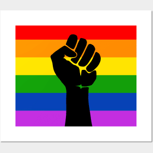 Pride Flag - Black Fist Posters and Art